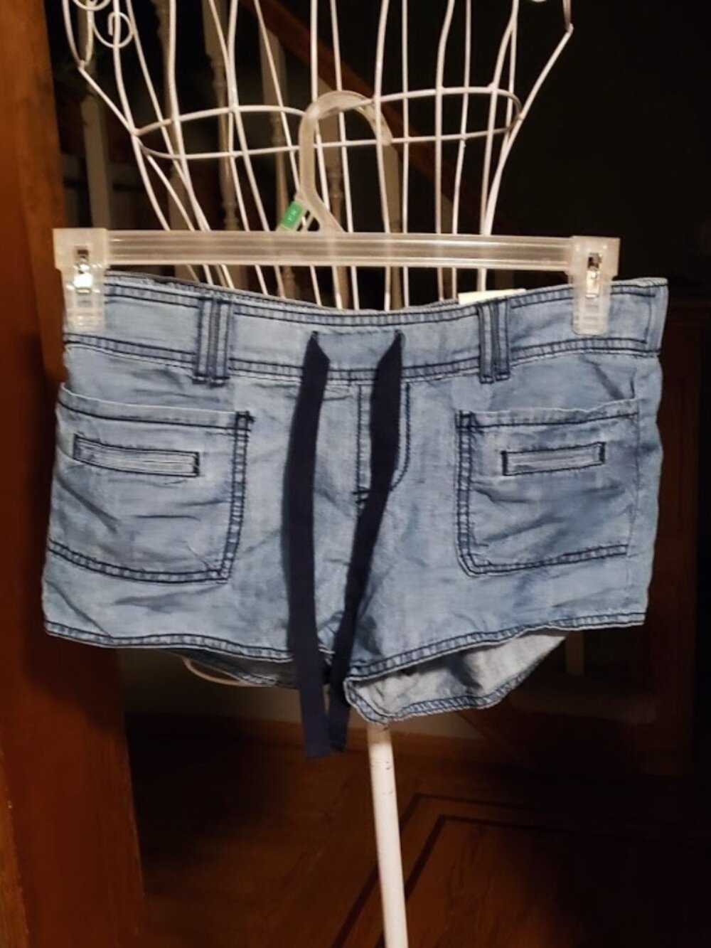 NWT SO denim tie front shortie shorts junior sz medium